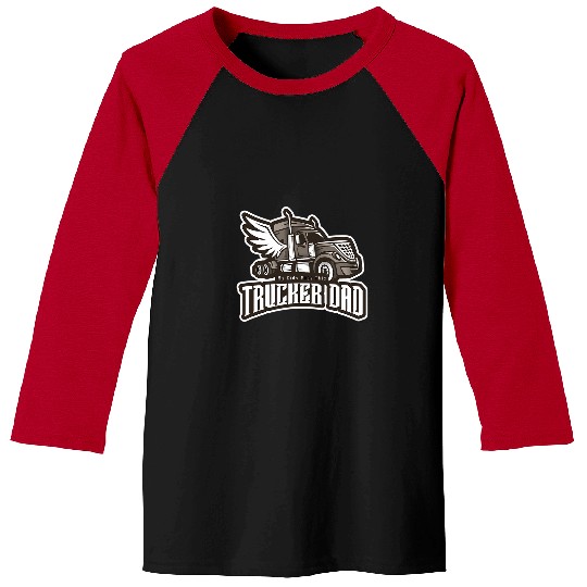 Discover Trucker Dad My Kids Miss Truck Driver Fathers Day wings Baseball Tees