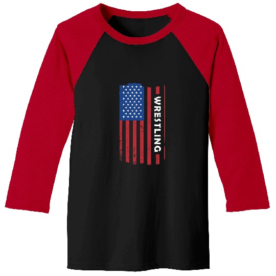 Sport Us Flag Wrestling 2 Baseball Tees