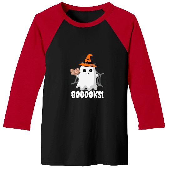 Boooks ghosts Funny Halloween Party Costume Librarian Kids Baseball Tees