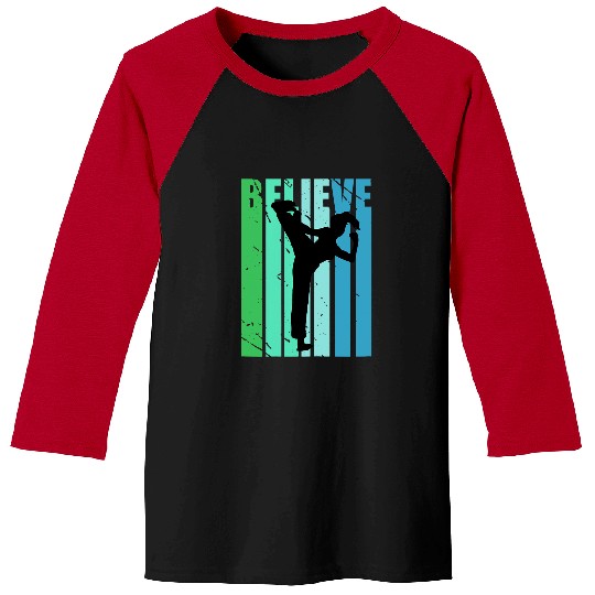 Retro Jiu Jitsu Womens Karate Judo Girls Green Blue Boyish Baseball Tees