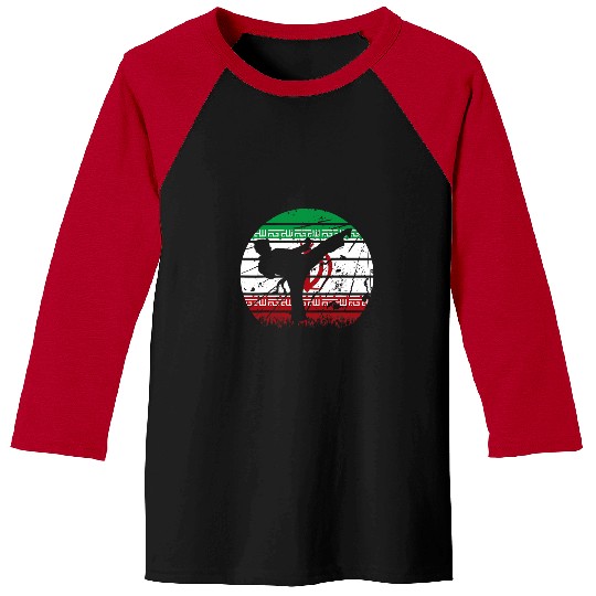 Iran Karate Team Flag Baseball Tees