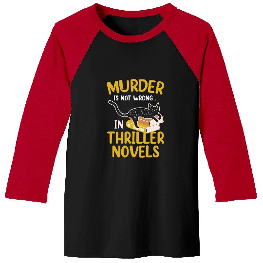 Thriller Novel Horror Writer Kitty Cat Lover Novelist Author Baseball Tees
