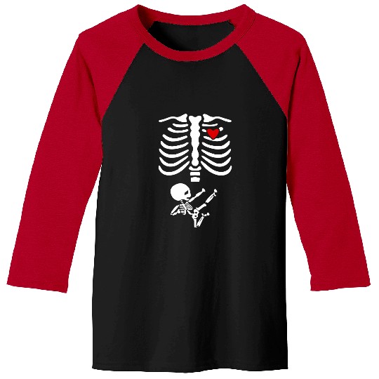Funny Baby Skeletons Play karate Graphic Design Short Sleeve Baseball Tees