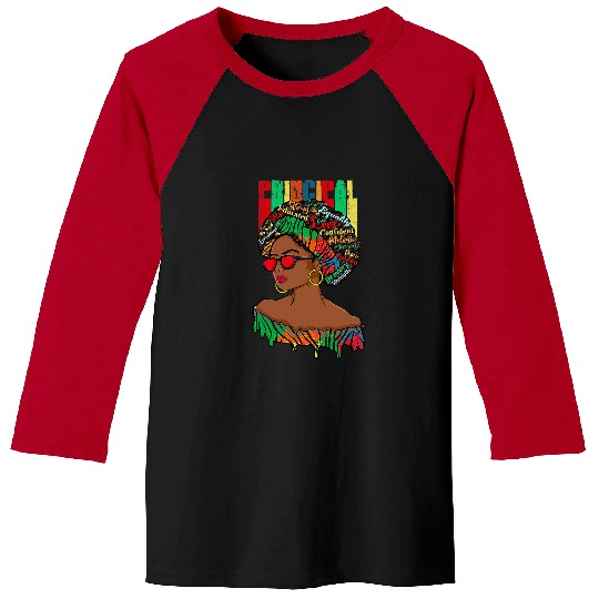 Afro African Principal Black History Month Baseball Tees