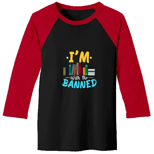Funny Retro Im With The Banned Books Baseball Tees