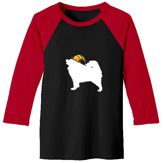 Dog Samoyed Elf Hat Christmas Dog Baseball Tees