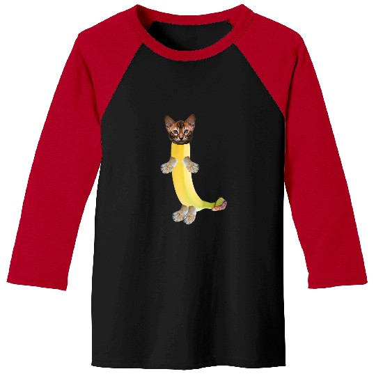 Cat Funny Banana Cat With Lion Paws Baseball Tees