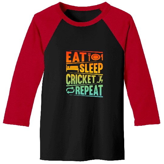 Cricket Fan Player Eat Sleep Cricket Repeat Baseball Tees