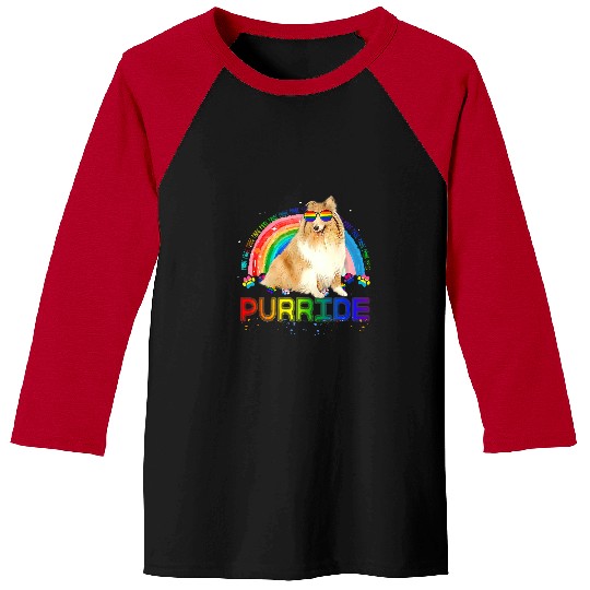 LGBT Pride Shetland Sheepdog Gay Pride Rainbow Sunglasses LGBTQ Baseball Tees