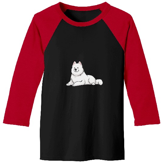 Dog Samoyed Dogs Samoyed Lying Down Funny Cute Baseball Tees
