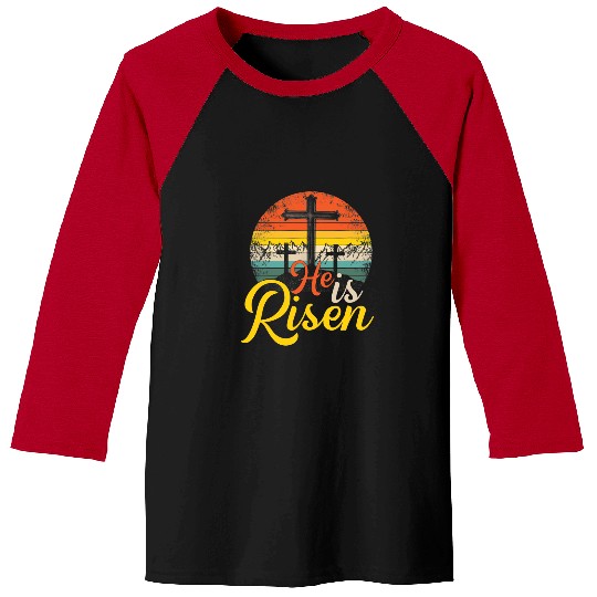 Christian He Is Risen Christian Easter Jesus Christ Baseball Tees