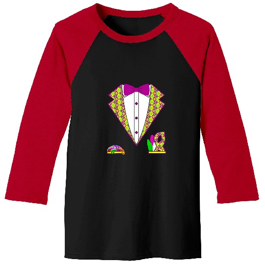 Mardi Gras Tuxedo 2023 Tux Fat Tuesday Party Costume Baseball Tees