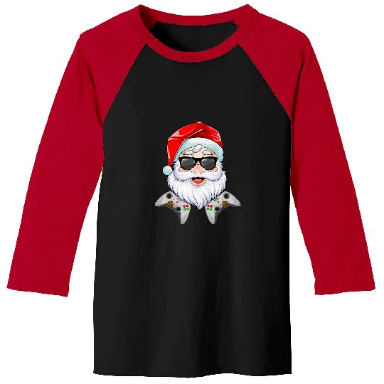 Christmas Santa Claus Video Game Controllers xmass Boys Kids Baseball Tees