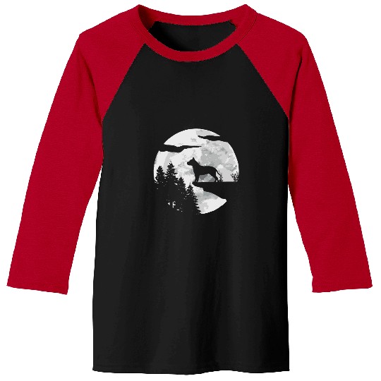 Pitbull Pet Dog Owner Full Moon At Night Pit Bull Terrier Baseball Tees