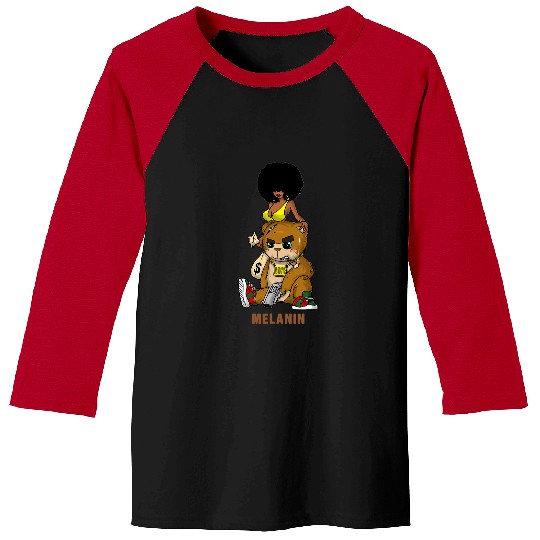 Funny Bear Melanin Black Girl Magic Hip Hop Teddy Bear Gangster Dope Cute Bears Baseball Tees