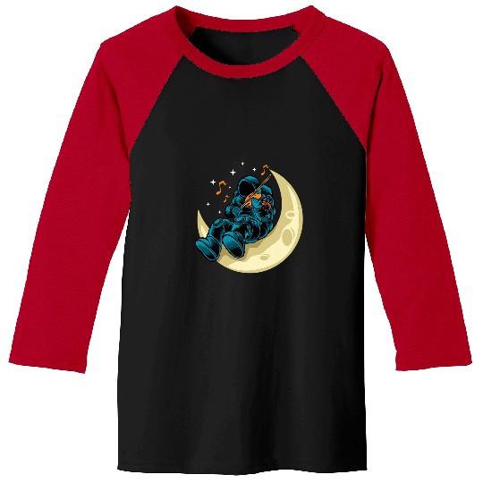 Astronauts Funny Spaceman Violinist Moon Violin Astronaut Baseball Tees