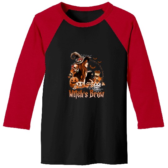 CF Coffee Witchs Brew Halloween Pumpkin Spice Coffee Tee 146 Baseball Tees