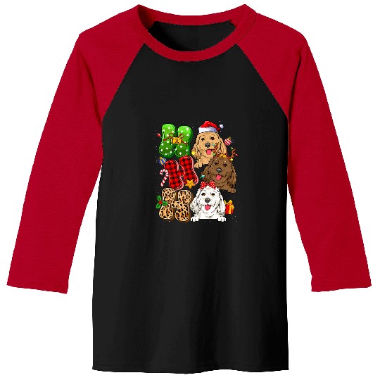 Dog Goldendoodle Christmas Ho Ho Ho Goldendoodle Dog For Dog Lover FunnyXmas Baseball Tees
