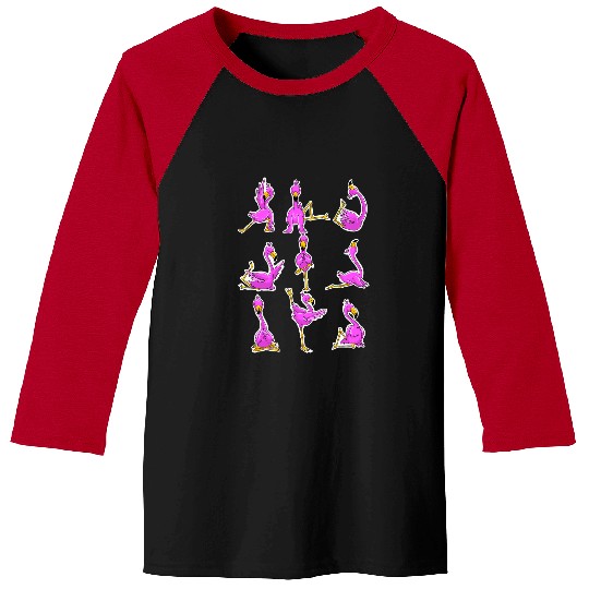 Namaste Yoga Cute Flamingo Yoga Funny Bird Lover Zen Exercise Fan Gift Meditation Baseball Tees