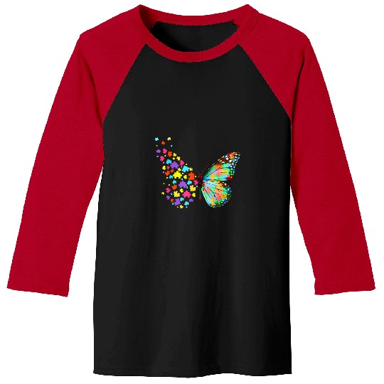 Autism April Autism Awareness Month Butterfly Graphic Neurodiverse Baseball Tees