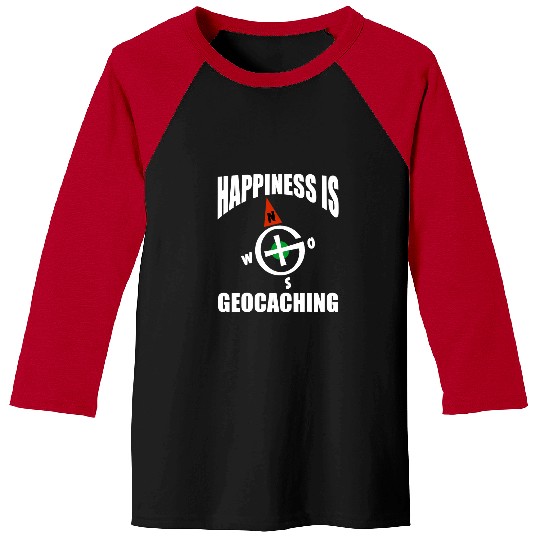 Hiking Hiker Happiness Is Geocaching Geocacher Location Hike Baseball Tees
