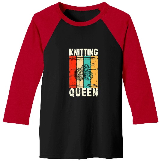Knitting Yarnting Queen Crocheting Lover Funny Yarn Wool Pun Baseball Tees