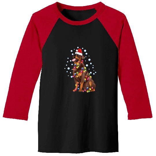 Dog Rottweiler Cute Rottweiler Dog Christmas Light Santa Hat Puppy Lover Baseball Tees