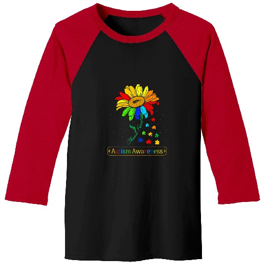 Autism Awareness Sunflower Choose Kindness Sunflower Autism 31 Neurodiverse Baseball Tees