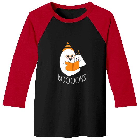 Cute ghosts Book Reading Halloween Teacher Booooks ghosts Baseball Tees