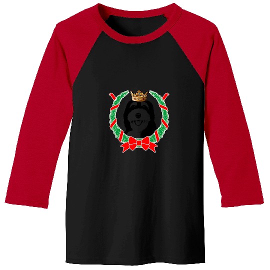 Bernedoodle Wearing Crown Christmas Dog Baseball Tees