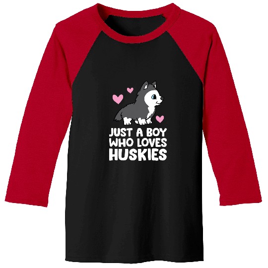 Dog Husky Siberian Husky Just A Boy Who Loves Huskies Baseball Tees