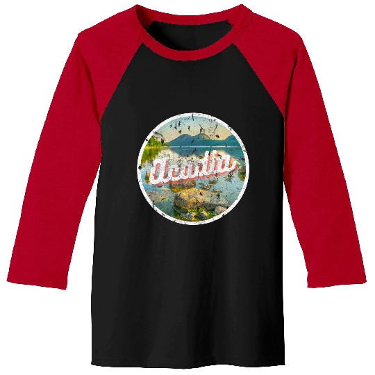 Hiking Hiker Acadia National Park Maine Hiking Photography Nature vintages Hike Baseball Tees