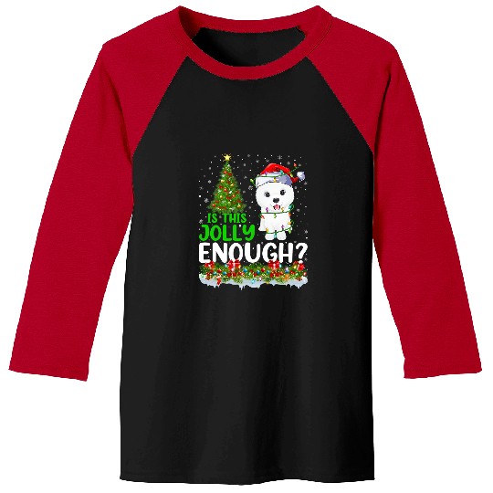 Dog Samoyed Is This Jolly Enough Samoyed Dog Christmas Tree Baseball Tees
