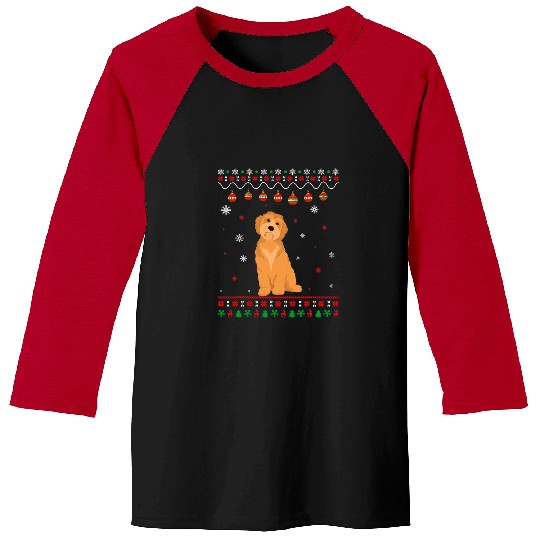Dog Goldendoodle Ugly Design Matching Ugly Christmas Holiday Baseball Tees
