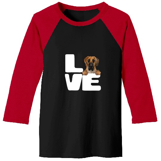 Dog Great Dane I Love My Brown Great Dane Dog Lover Baseball Tees