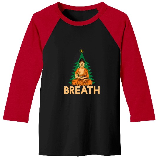 Namaste Yoga Christmas Tree Buddhism Yoga Meditation Breath xmass Meditation Baseball Tees