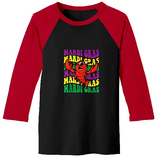 Crawfishs Mardi Gras Retro Mudbug carnivals Parade Cajun Party Baseball Tees