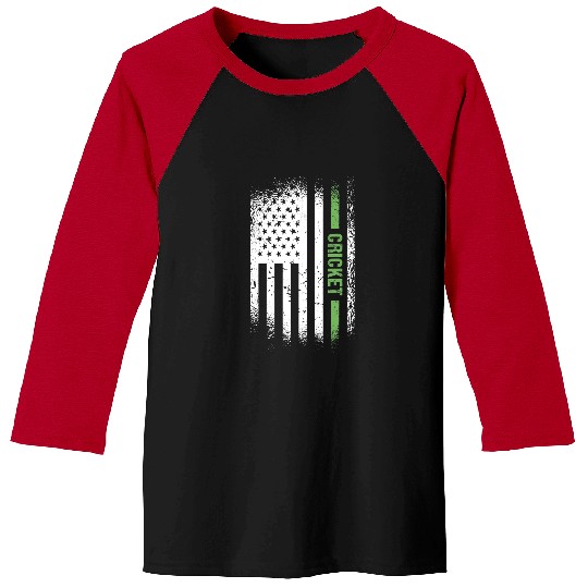 Cricket Fan Sport Us Flag Cricket 3 Baseball Tees