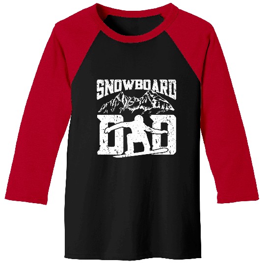 Skiing Ski Mens Snowboard Dad Snowboarding Snowboarders Snowboard Baseball Tees