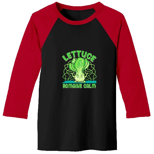 Namaste Yoga Lettuce Romaine Calm Pun Yoga Meditation Vegan Food Meditation Baseball Tees