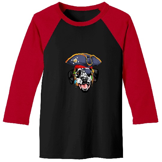 Dalmatian Pirate Funny Spotted Coachs Dog 10 Dalmatians Dog Baseball Tees