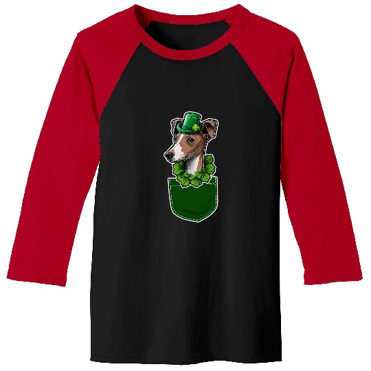 Dog Grayhound Italian Greyhound St Patricks Day Dog Lover Pocket Baseball Tees