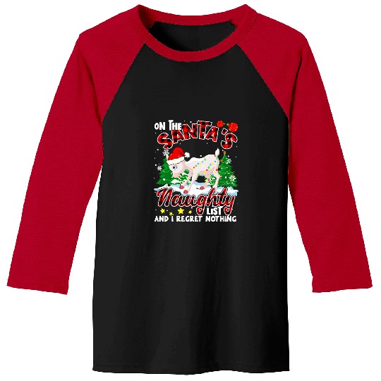 Funny Goats On Santa List And I Regret Nothing Plaid Santa Goats Farmer 10 Goats Lover Baseball Tees