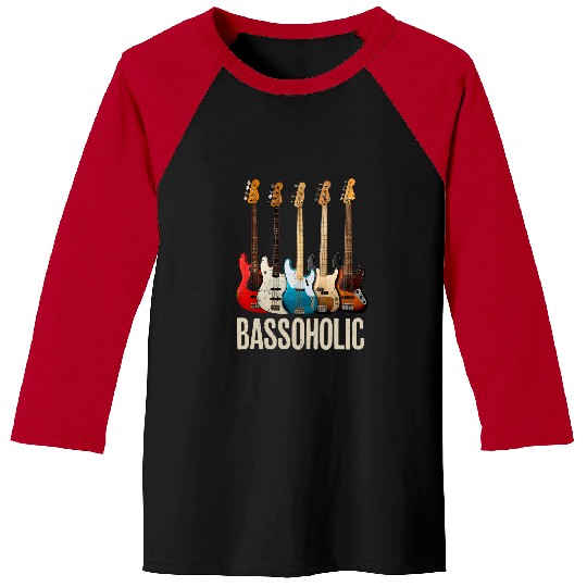 Guitarist Bassoholic Gift for Collector Bass Guitar Player Bassist Guitar Baseball Tees