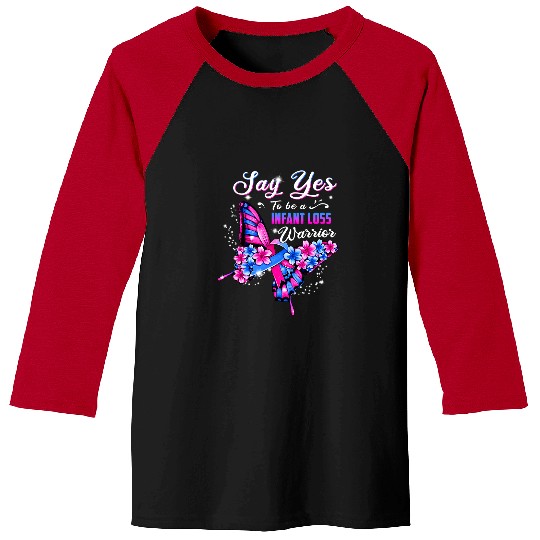 Infant Loss Warrior Pink And Blue Butterfly Womens Baseball Tees