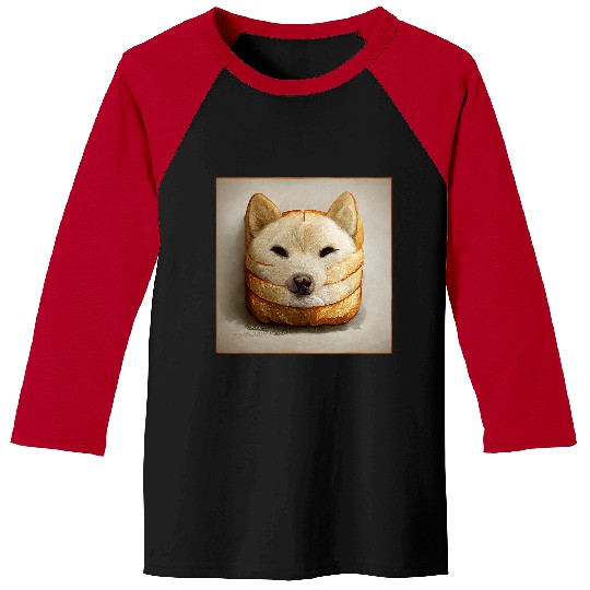 Dog Akita Shiba Inu Doge Meme Loaf Of Bread Akita Inu Hokkaido Spitz 3 Baseball Tees
