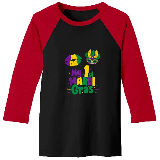 Fancy Mardi Gras Party Costume My 1st Mardi Gras 2 Baseball Tees