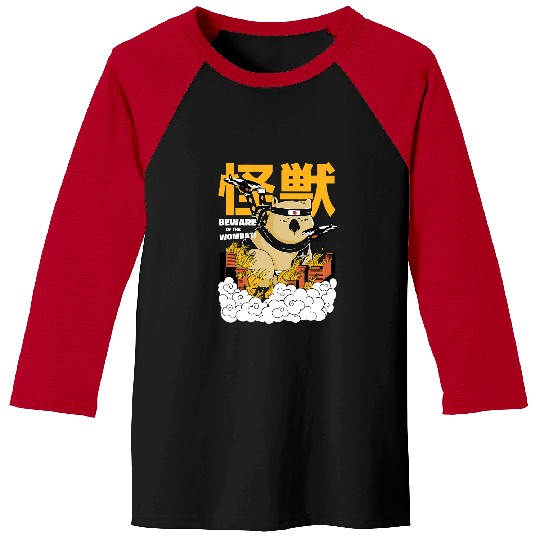 Cute Australian Wombat Japanese Aesthetics Baseball Tees