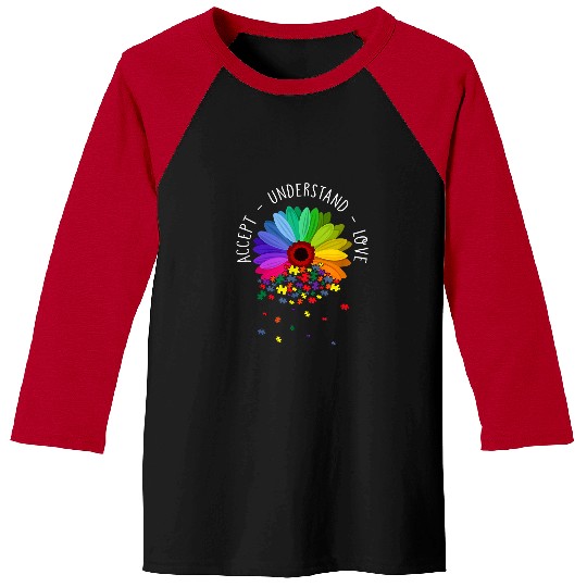 Autism Floral Awareness Daisy Flower For Mom Women Neurodiverse Baseball Tees