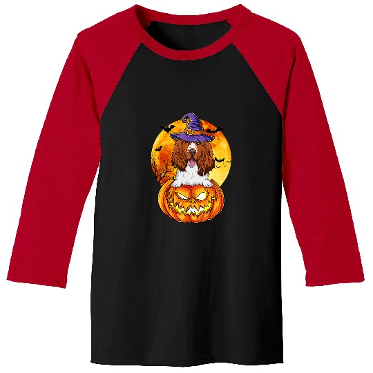 English Setter Witch Pumpkin Halloween Dog Lover Funny 29 Baseball Tees